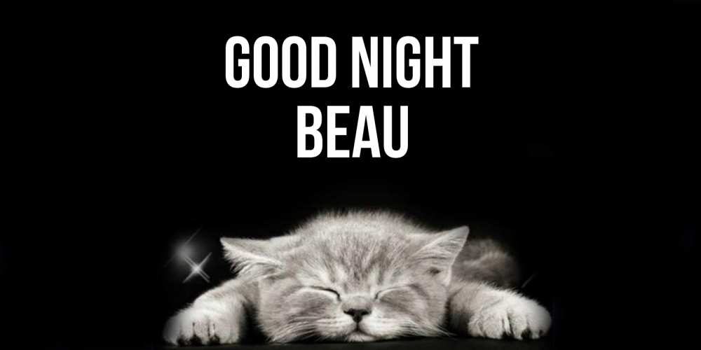 Greetings card с именем, Beau Good night спящий котик Greetings with text for free download 