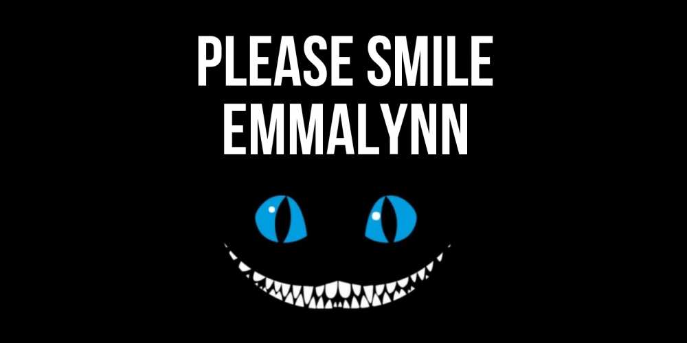 Greetings card с именем, Emmalynn Please smile кот улыбается Greetings with text for free download 