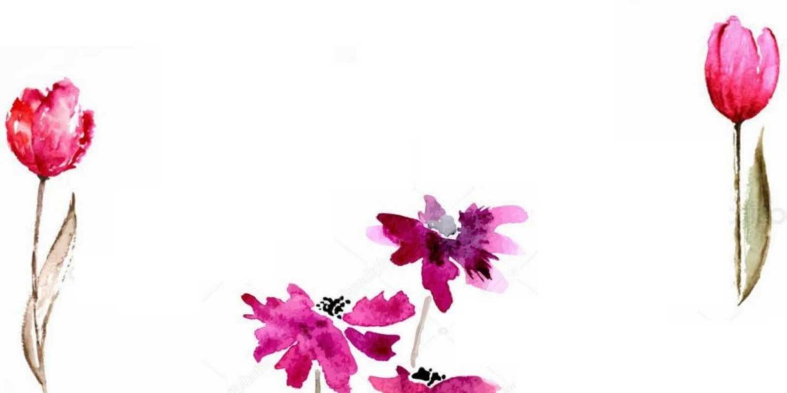 Открытка открытки красками нарисованные с цветами красные цветы нарисованные акварелью Happy Birthday 