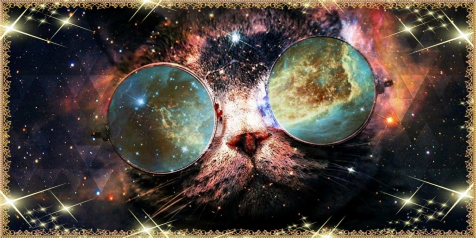 Открытка космический кот прекрасная ночь Good night 