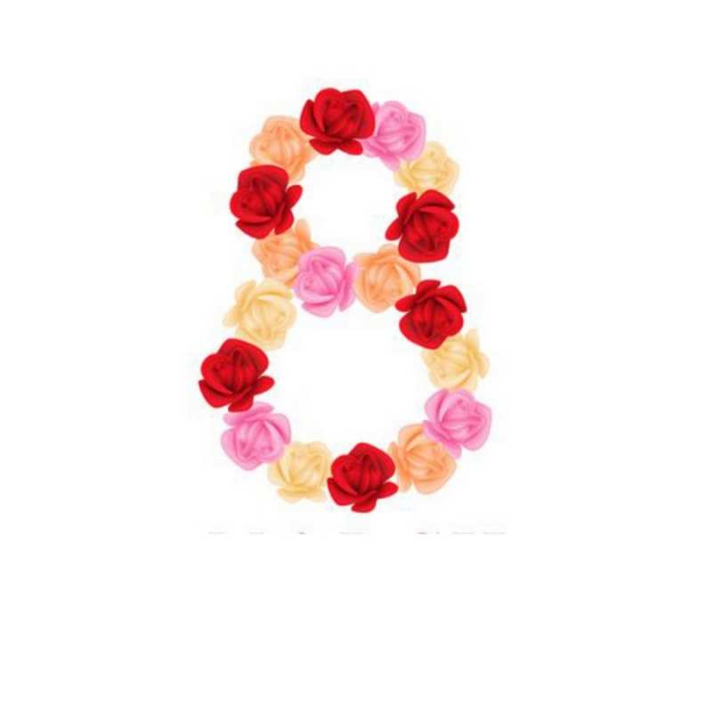 Открытка восьмерка из роз  международный женский день  happy women`s day 