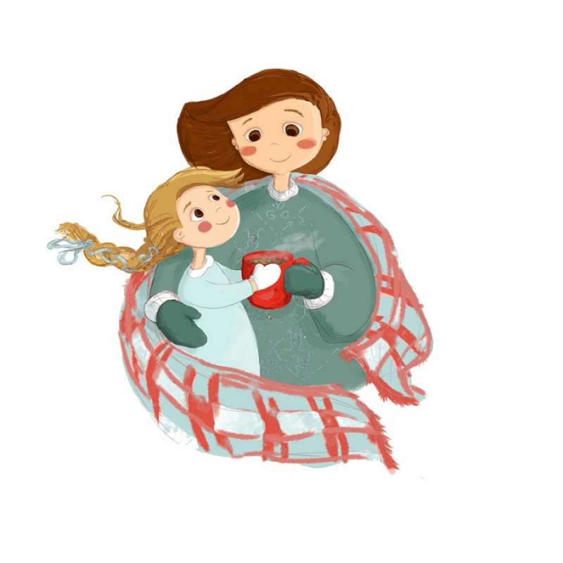 Открытка Плед и праочка  Горячий кофе  I want to hug you 