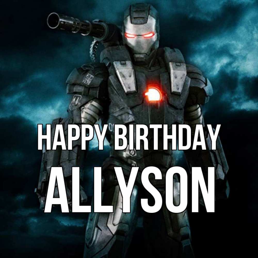 Greetings card с именем, Allyson Happy Birthday марвел супергерой в новом костюме Greetings with text for free download 