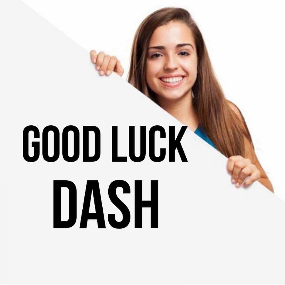 Greetings card с именем, Dash Good luck пусть тебе сегодня повезет Greetings with text for free download 