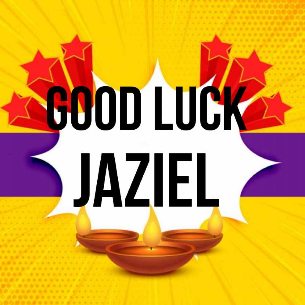 Greetings card с именем, Jaziel Good luck векторное изображение Greetings with text for free download 