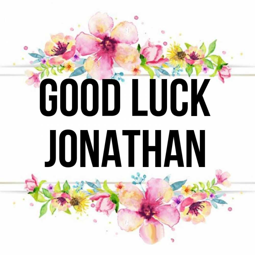 Greetings card с именем, Jonathan Good luck пусть повезет 1 Greetings with text for free download 