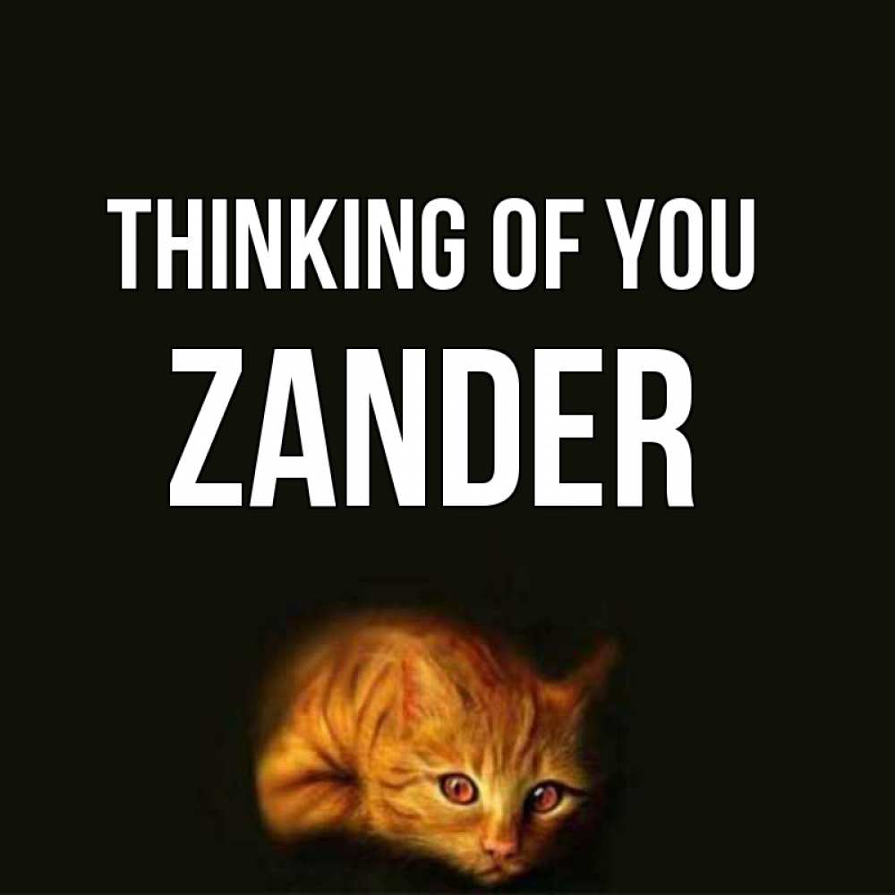 Greetings card с именем, Zander Thinking of you рыжий Greetings with text for free download 