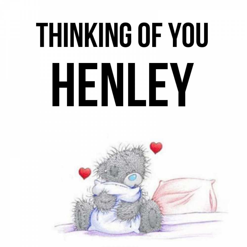 Greetings card с именем, Henley Thinking of you мишка на кровати Greetings with text for free download 