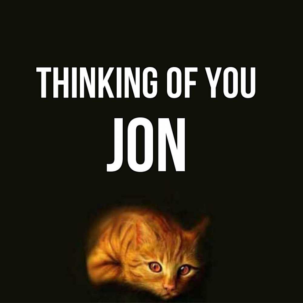 Greetings card с именем, Jon Thinking of you рыжий Greetings with text for free download 