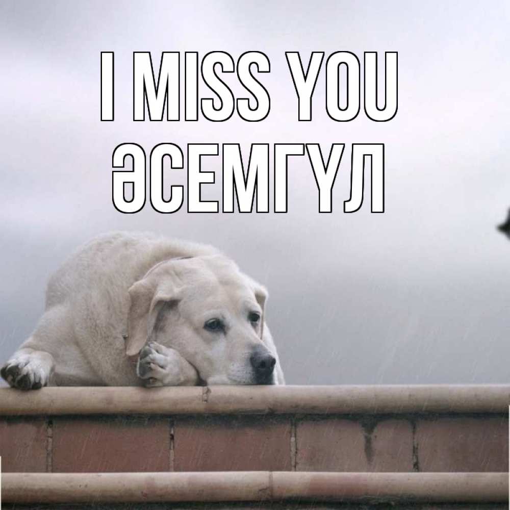 Greetings card с именем, ӘСЕМГҮЛ I miss you ждет Greetings with text for free download 