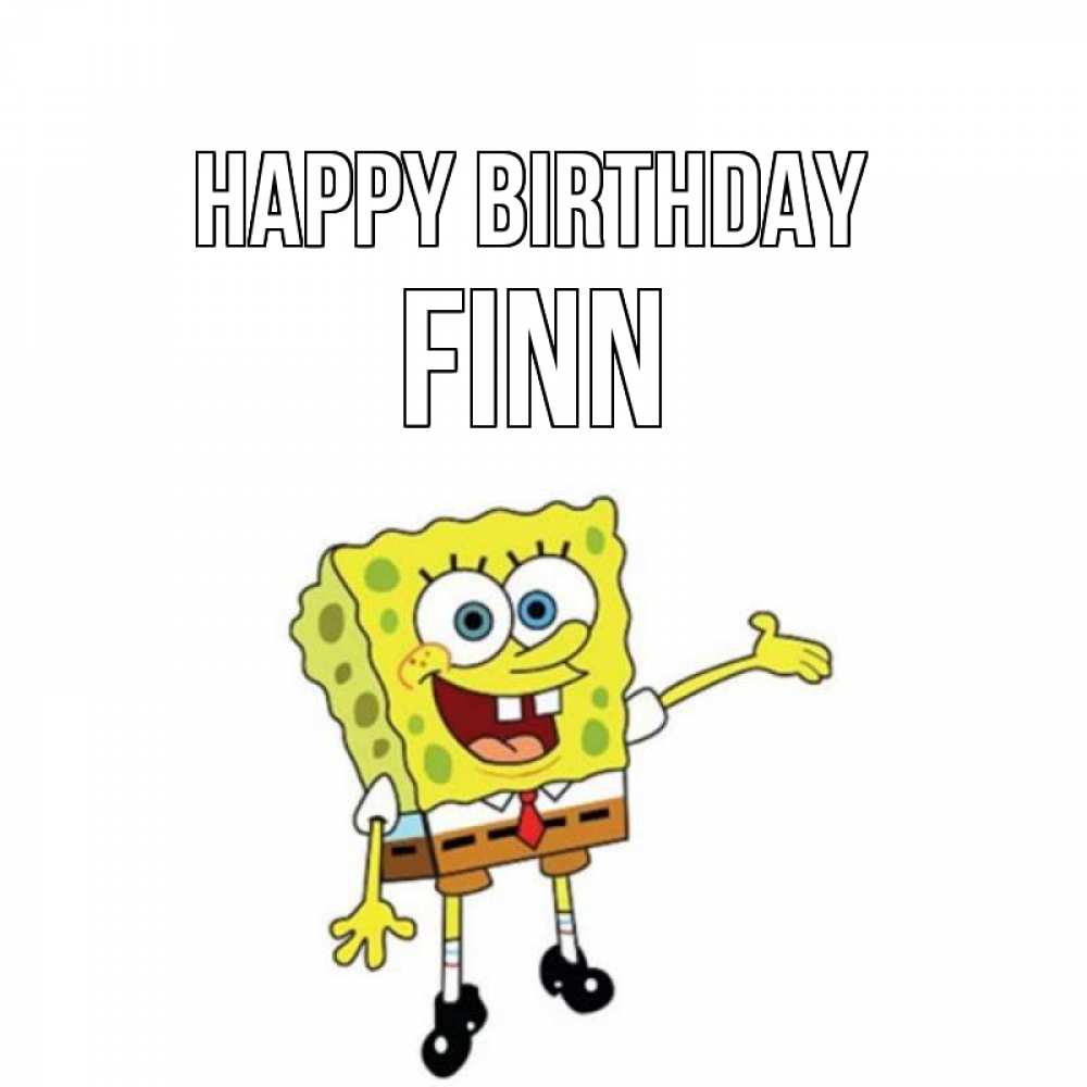 Greetings card с именем, Finn Happy Birthday веселые Greetings with text for free download 