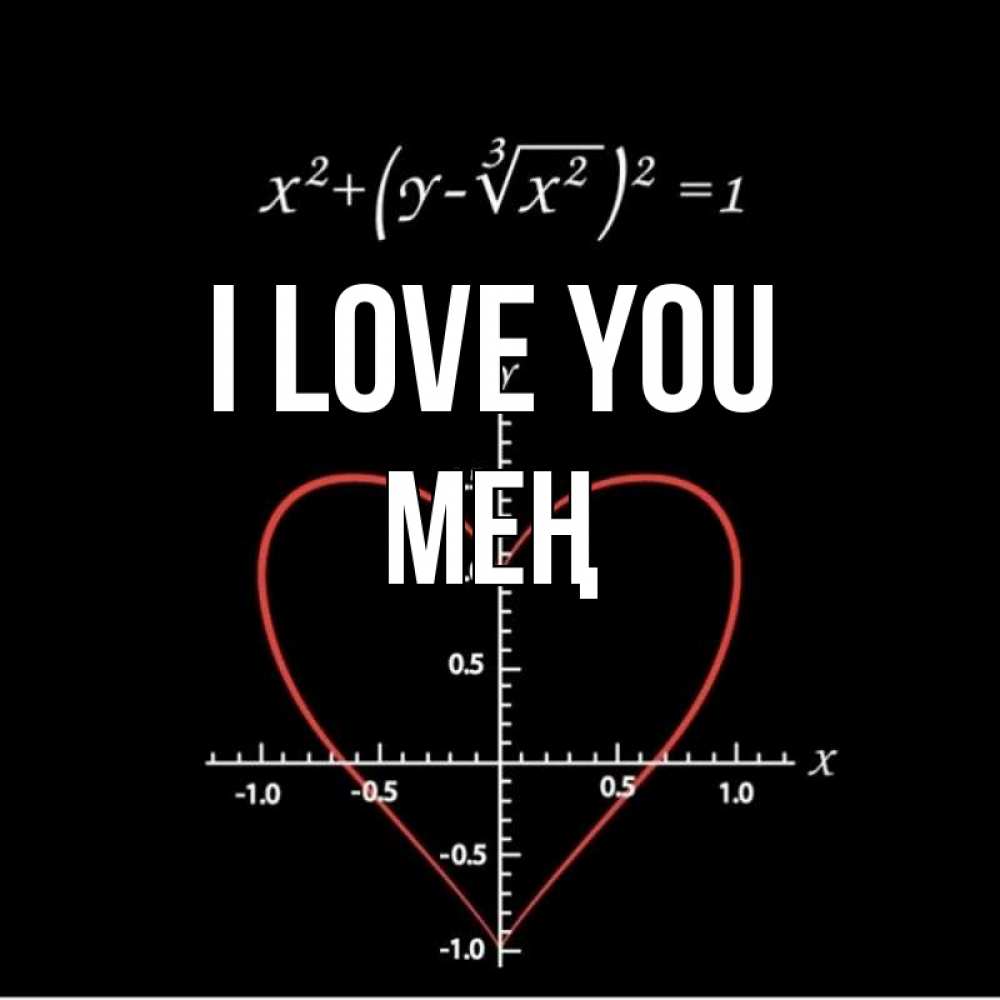 Greetings card с именем, МЕҢ I love you сердечная формула Greetings with text for free download 