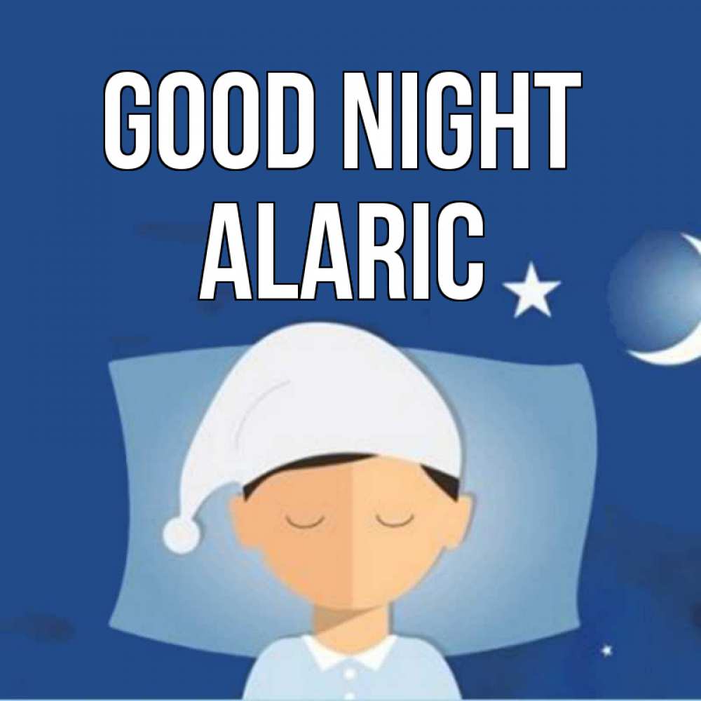 Greetings card с именем, Alaric Good night подушка и шапочка Greetings with text for free download 