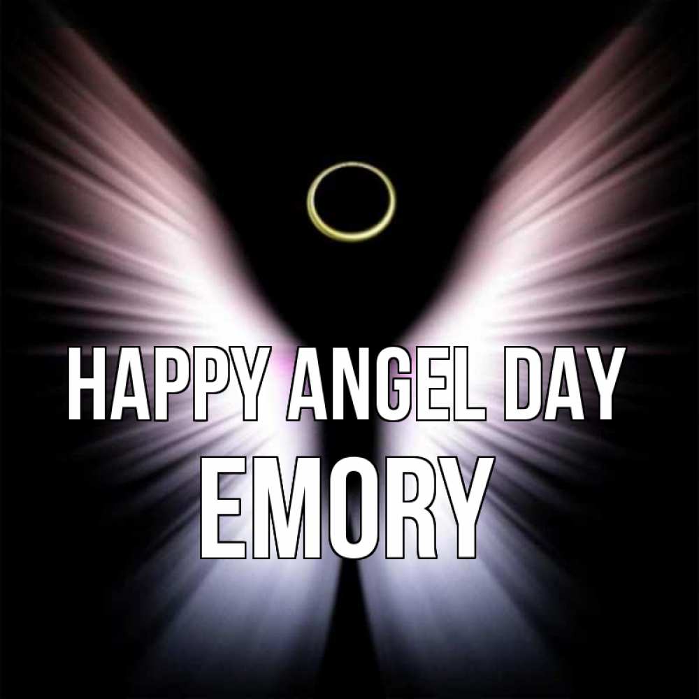 Greetings card с именем, Emory happy angel day ангел из света Greetings with text for free download 