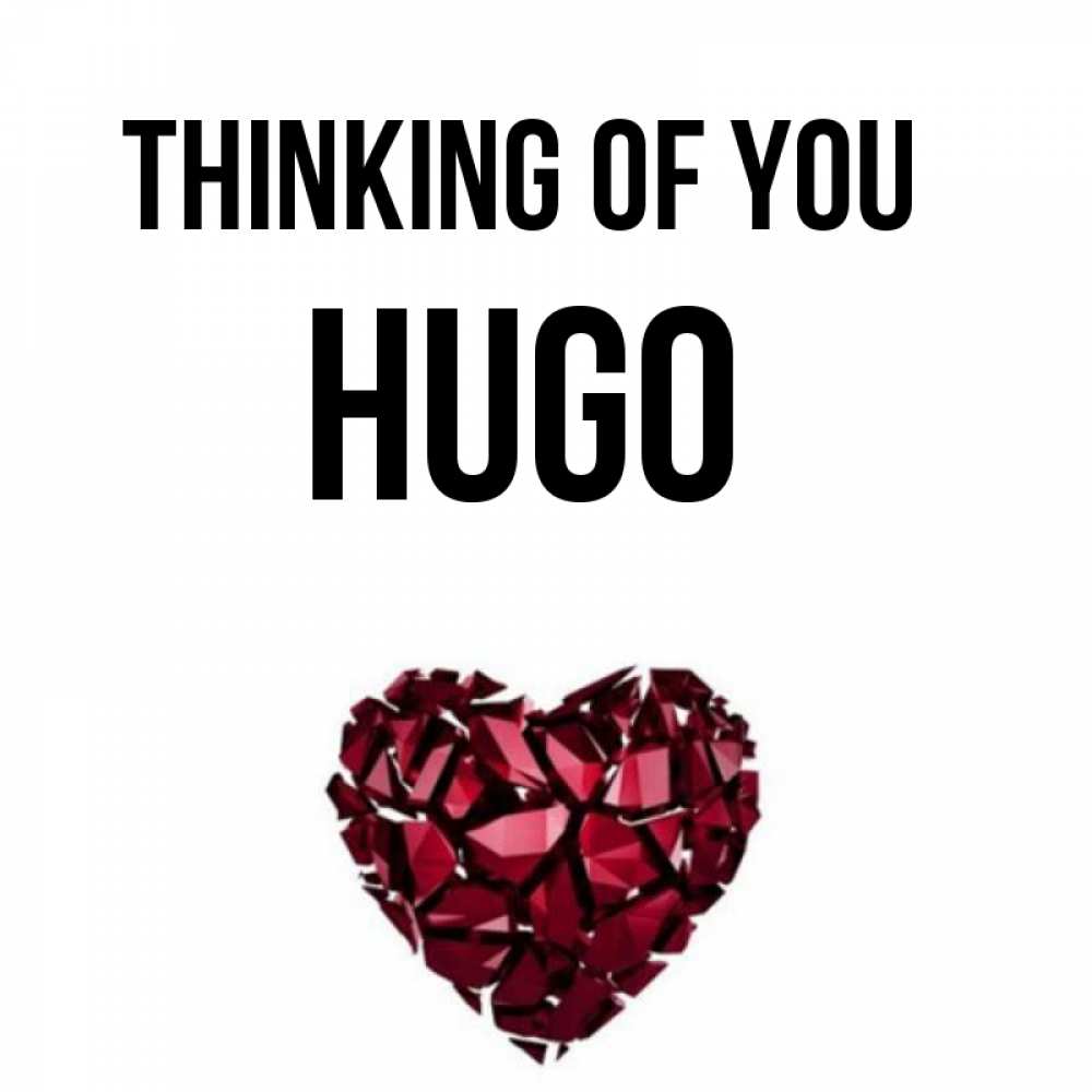 Greetings card с именем, Hugo Thinking of you рубиновое 1 Greetings with text for free download 