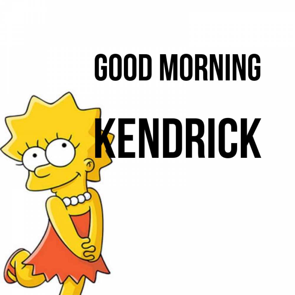 Greetings card с именем, Kendrick Good morning в платье и ожерелье Greetings with text for free download 