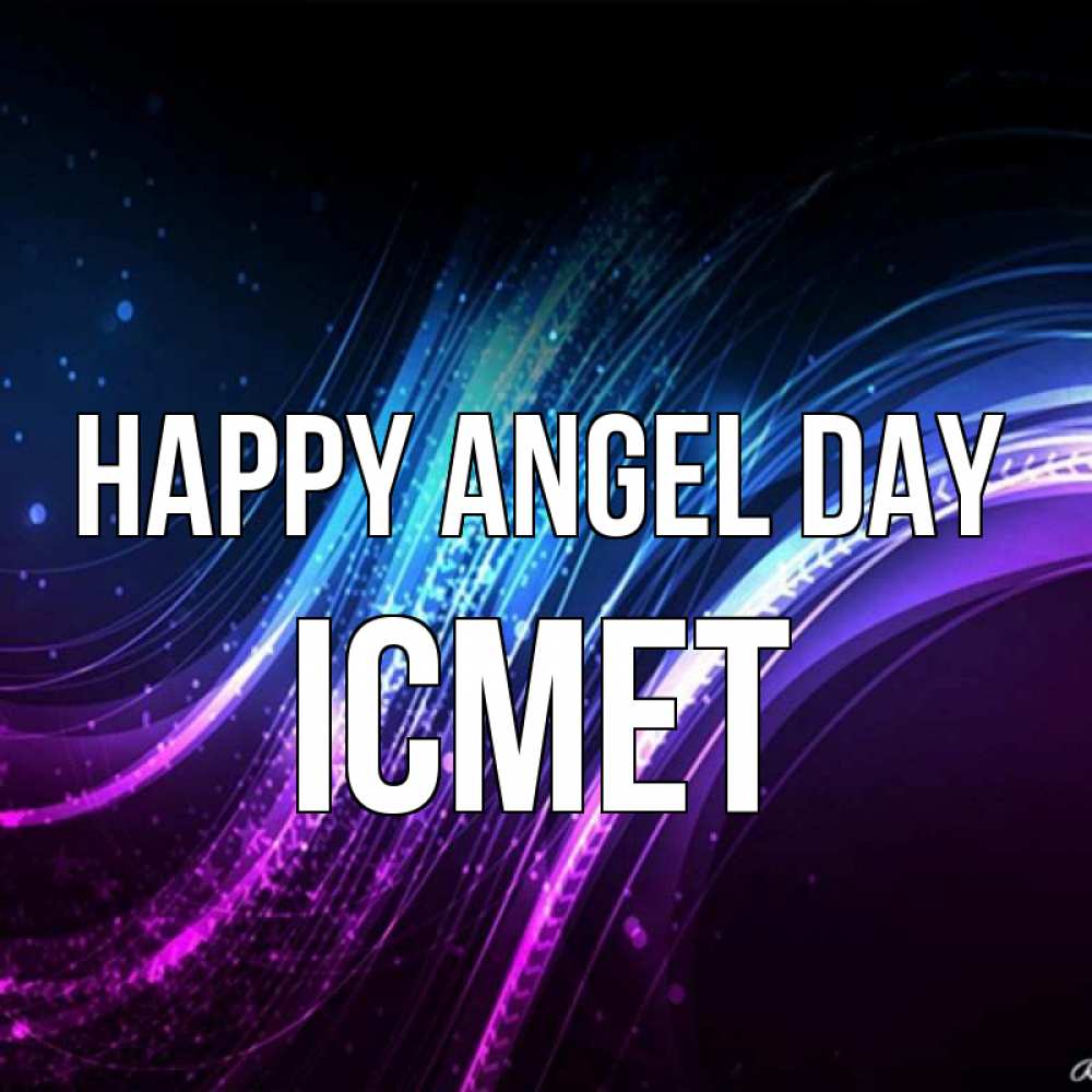 Greetings card с именем, ІСМЕТ happy angel day фиолетовый фон Greetings with text for free download 