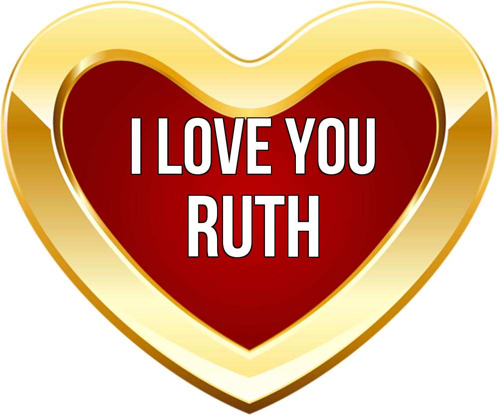 Greetings card с именем, Ruth I love you из краски Greetings with text for free download 