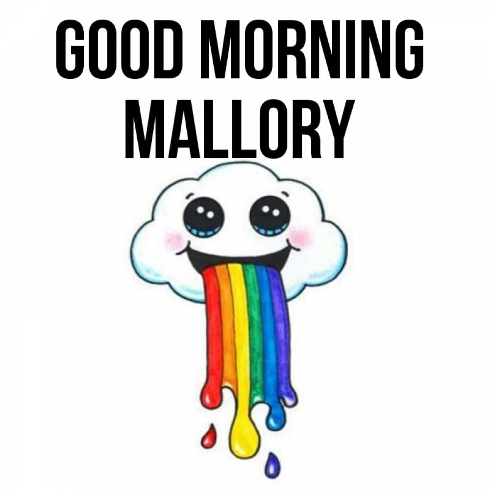 Greetings card с именем, Mallory Good morning утречко Greetings with text for free download 