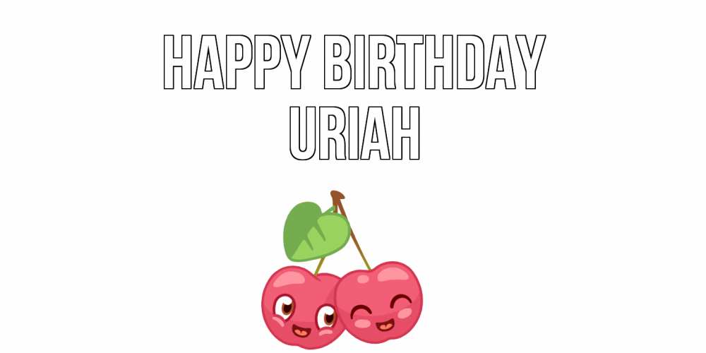Greetings card с именем, Uriah Happy Birthday вишенки Greetings with text for free download 