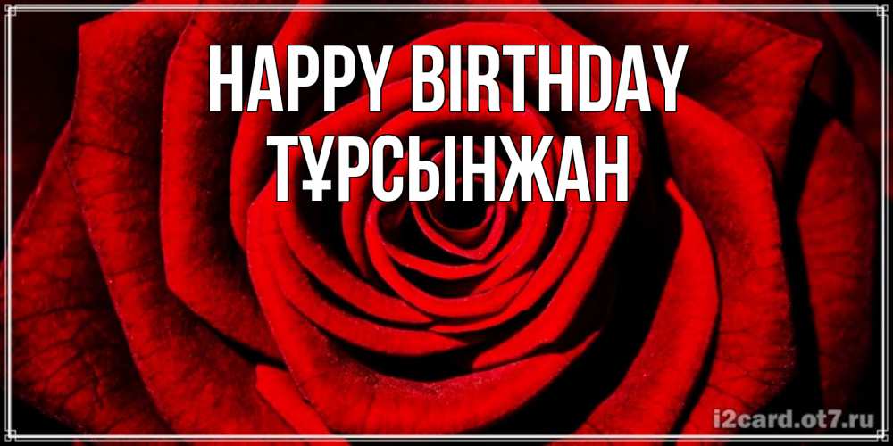Greetings card с именем, ТҰРСЫНЖАН Happy Birthday алая роза Greetings with text for free download 