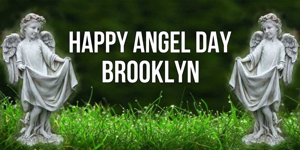 Greetings card с именем, Brooklyn happy angel day небо, ангел, девушка Greetings with text for free download 