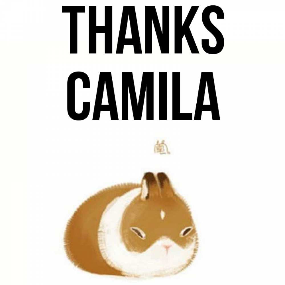 Greetings card с именем, Camila Thanks коричнево белый домашний питомец Greetings with text for free download 