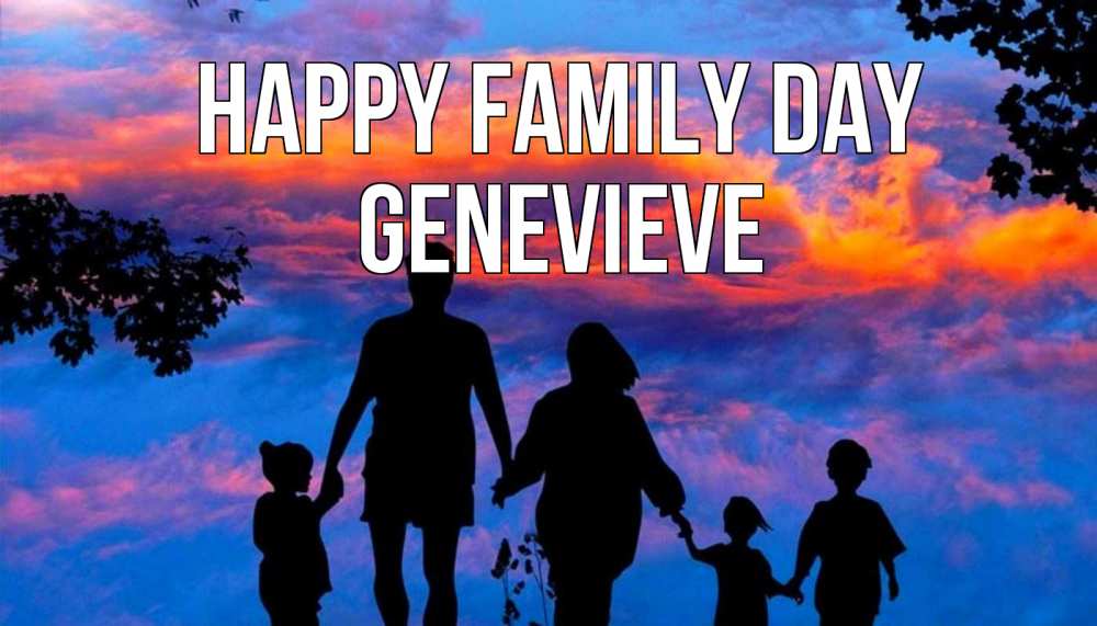 Greetings card с именем, Genevieve happy family day семья Greetings with text for free download 