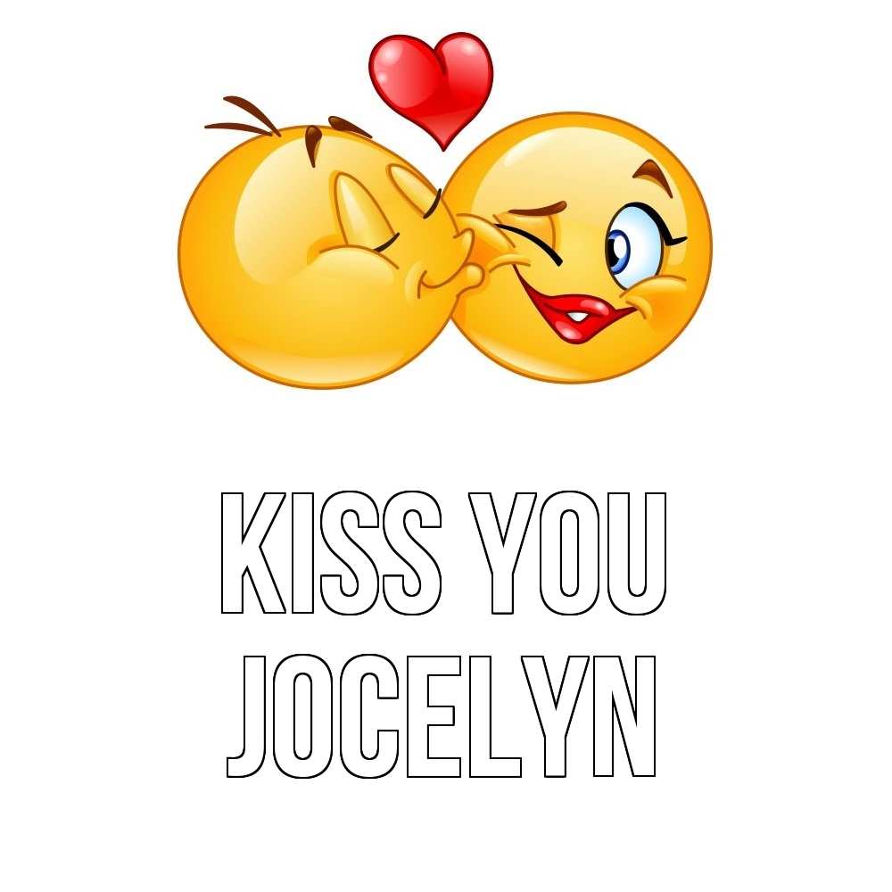 Greetings card с именем, Jocelyn Kiss you губы и белые зубы Greetings with text for free download 
