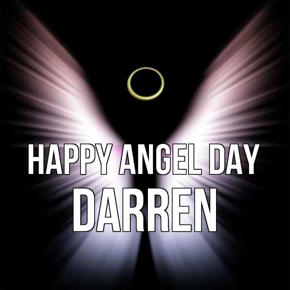 Greetings card с именем, Darren happy angel day ангел из света Greetings with text for free download 