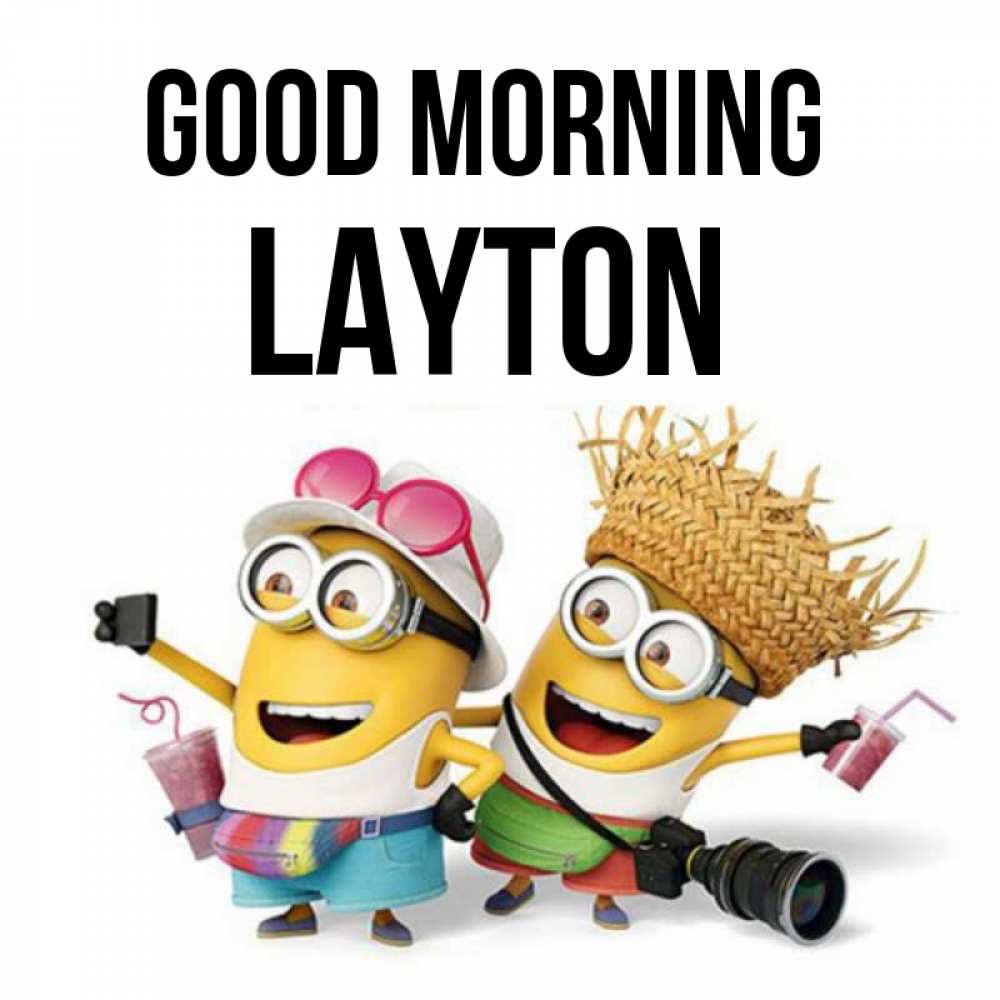 Greetings card с именем, Layton Good morning карнавал Greetings with text for free download 