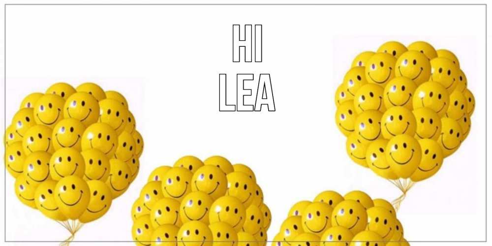 Greetings card с именем, Lea Hi Смайл, воздушные шары Greetings with text for free download 