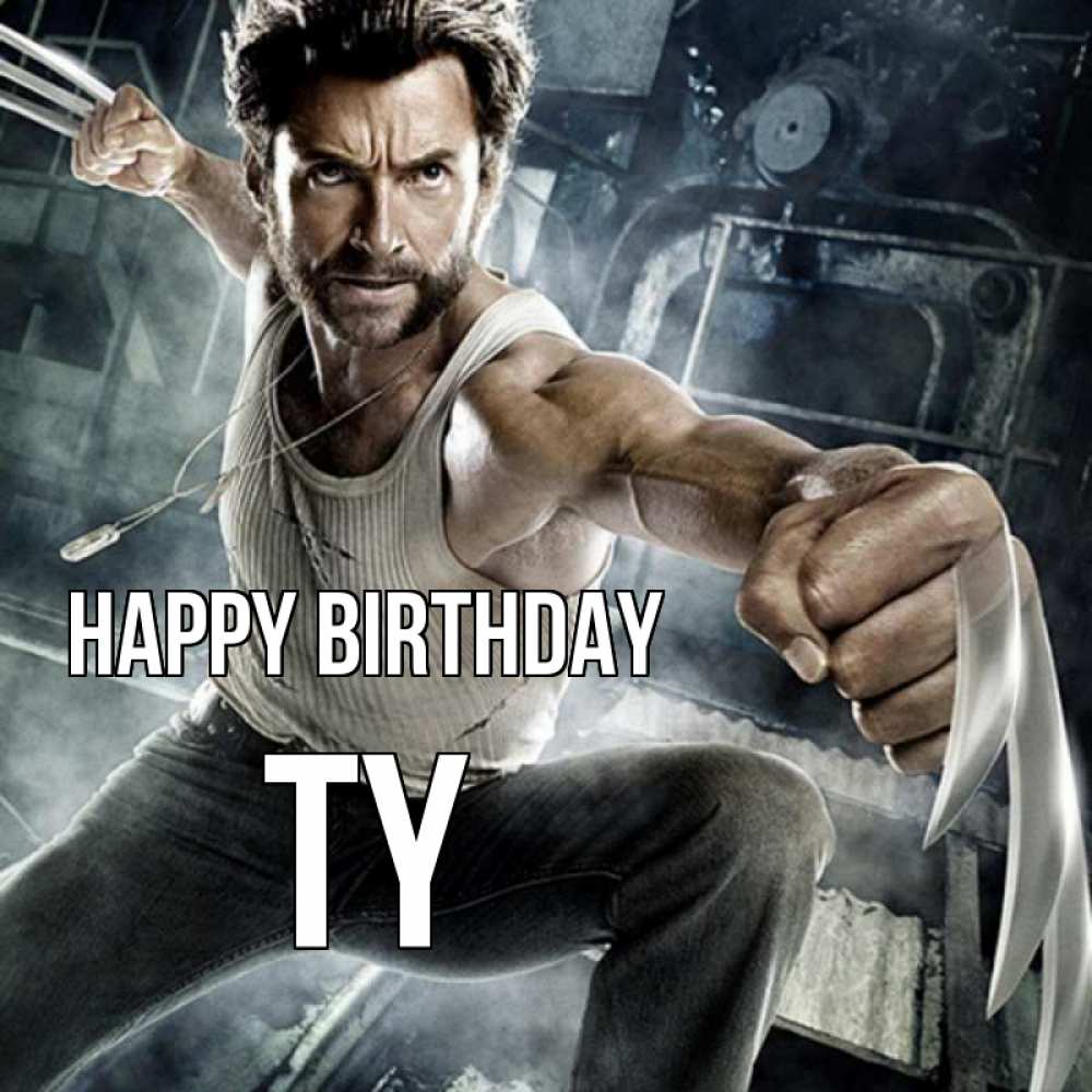 Greetings card с именем, Ty Happy Birthday супергерой в ярости Greetings with text for free download 