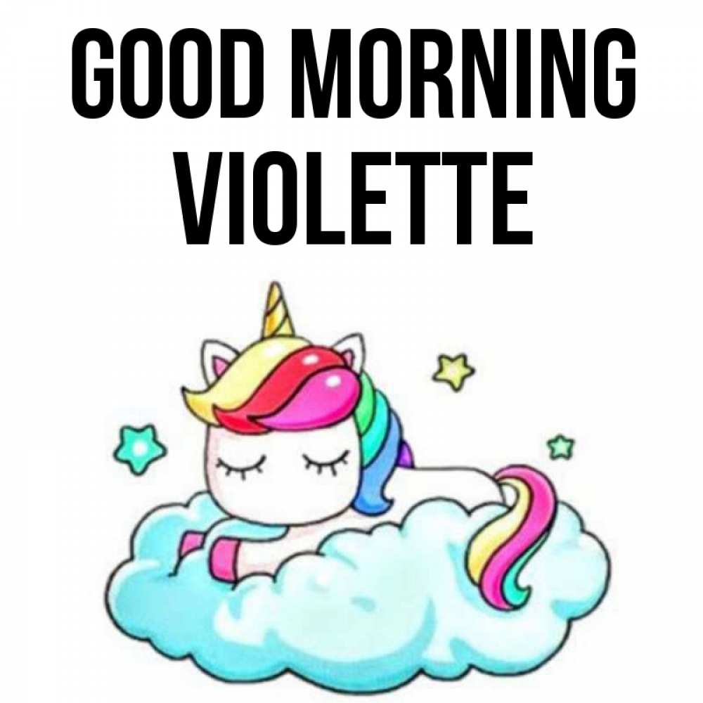 Greetings card с именем, Violette Good morning радужное утро Greetings with text for free download 