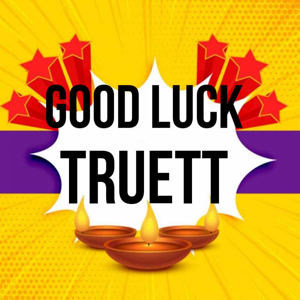 Greetings card с именем, Truett Good luck векторное изображение Greetings with text for free download 