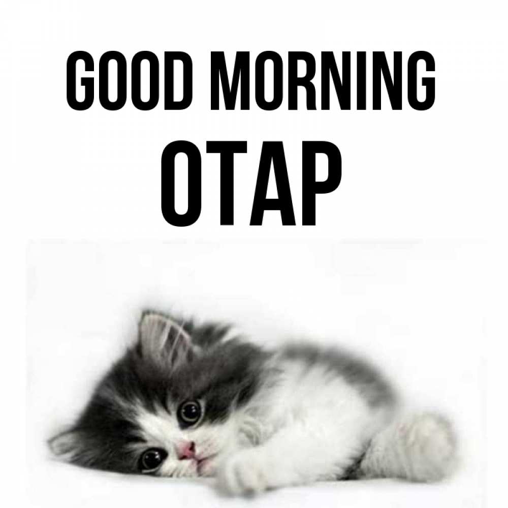 Greetings card с именем, ОТАР Good morning кот лапки Greetings with text for free download 