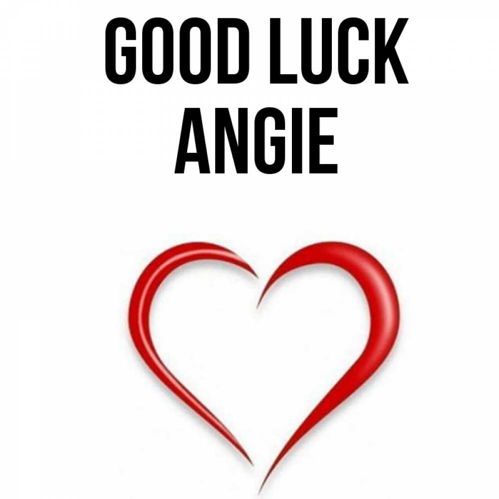 Greetings card с именем, Angie Good luck для удачливых людей Greetings with text for free download 
