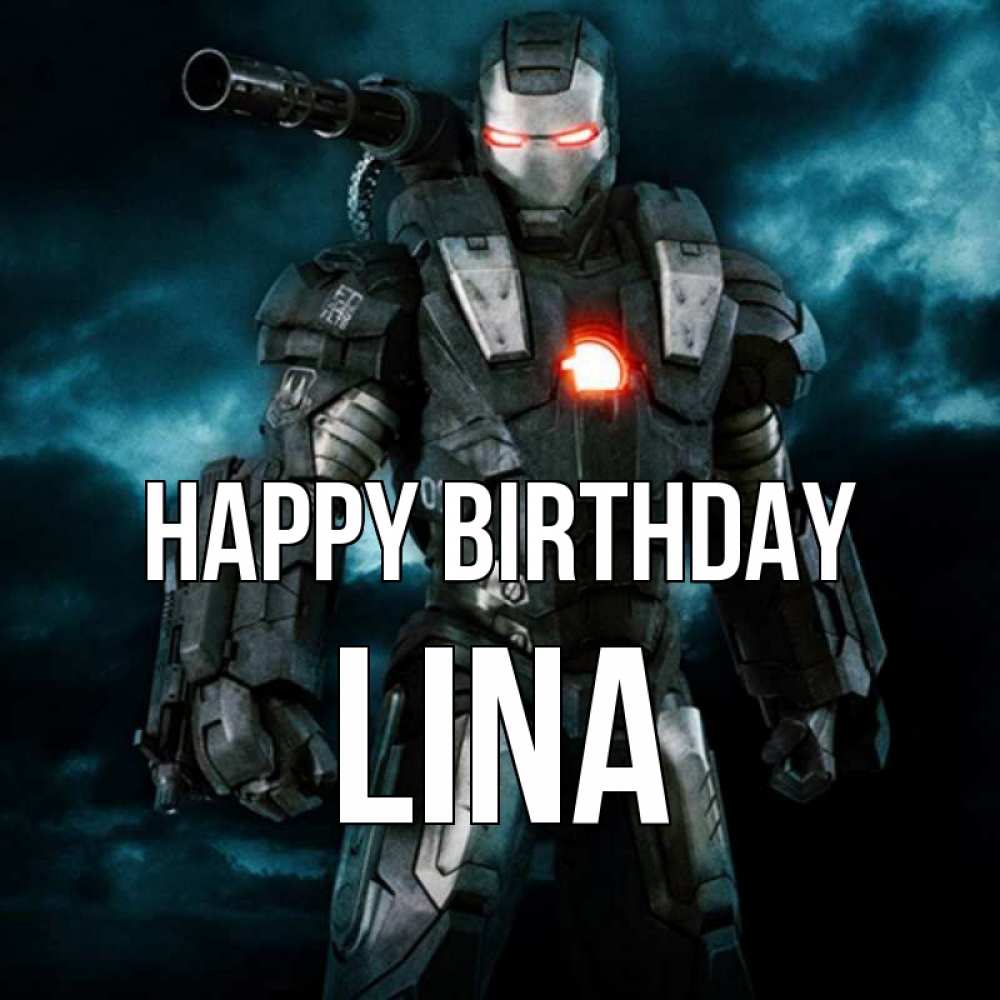 Greetings card с именем, Lina Happy Birthday марвел супергерой в новом костюме Greetings with text for free download 