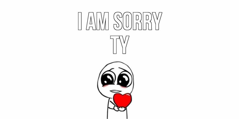 Greetings card с именем, Ty I am sorry тролль фейс с сердечком просит прощения Greetings with text for free download 