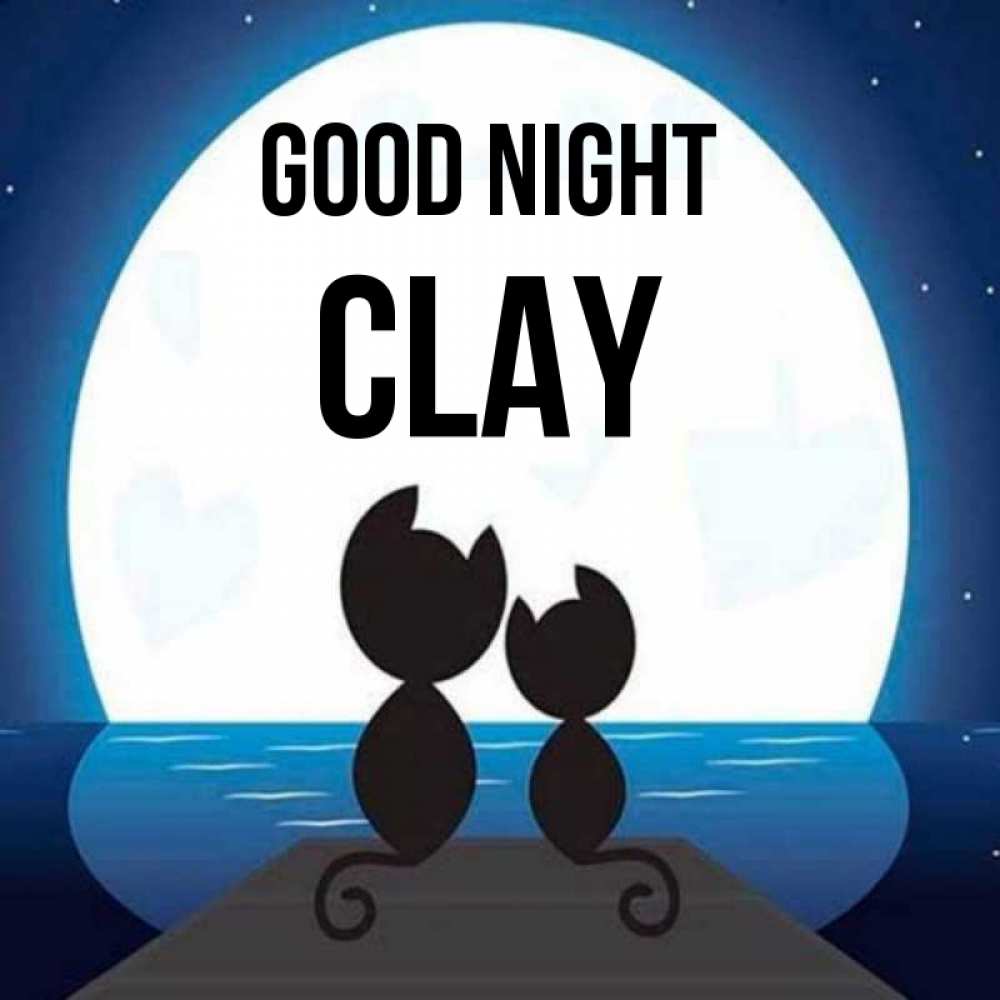 Greetings card с именем, Clay Good night луна море мост Greetings with text for free download 