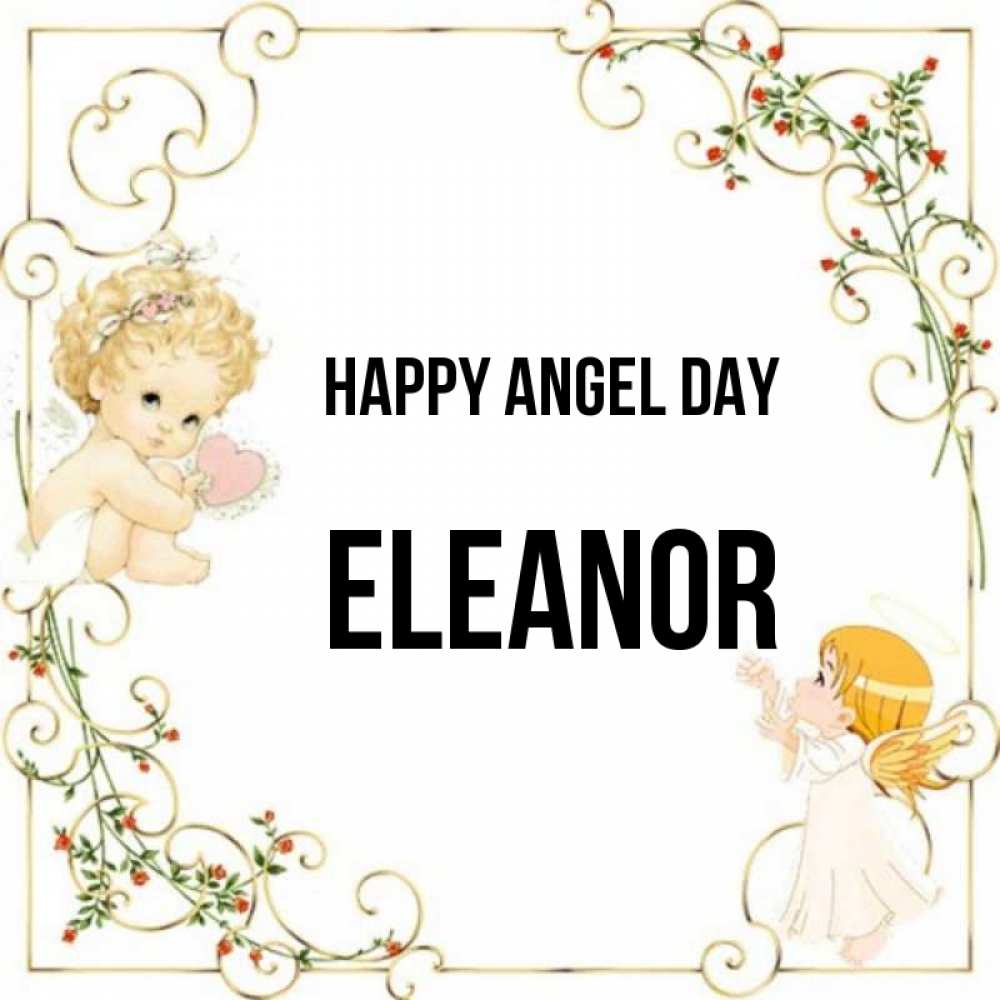 Greetings card с именем, Eleanor happy angel day ангелы желают прекрасных именин Greetings with text for free download 