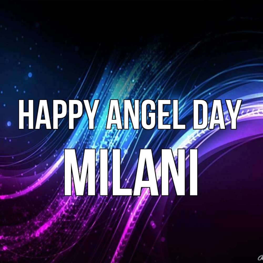 Greetings card с именем, Milani happy angel day фиолетовый фон Greetings with text for free download 