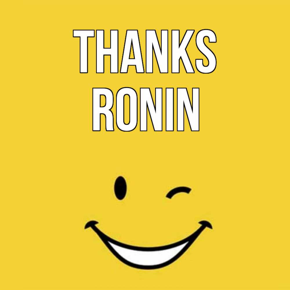 Greetings card с именем, Ronin Thanks благодарю и улыбаюсь Greetings with text for free download 
