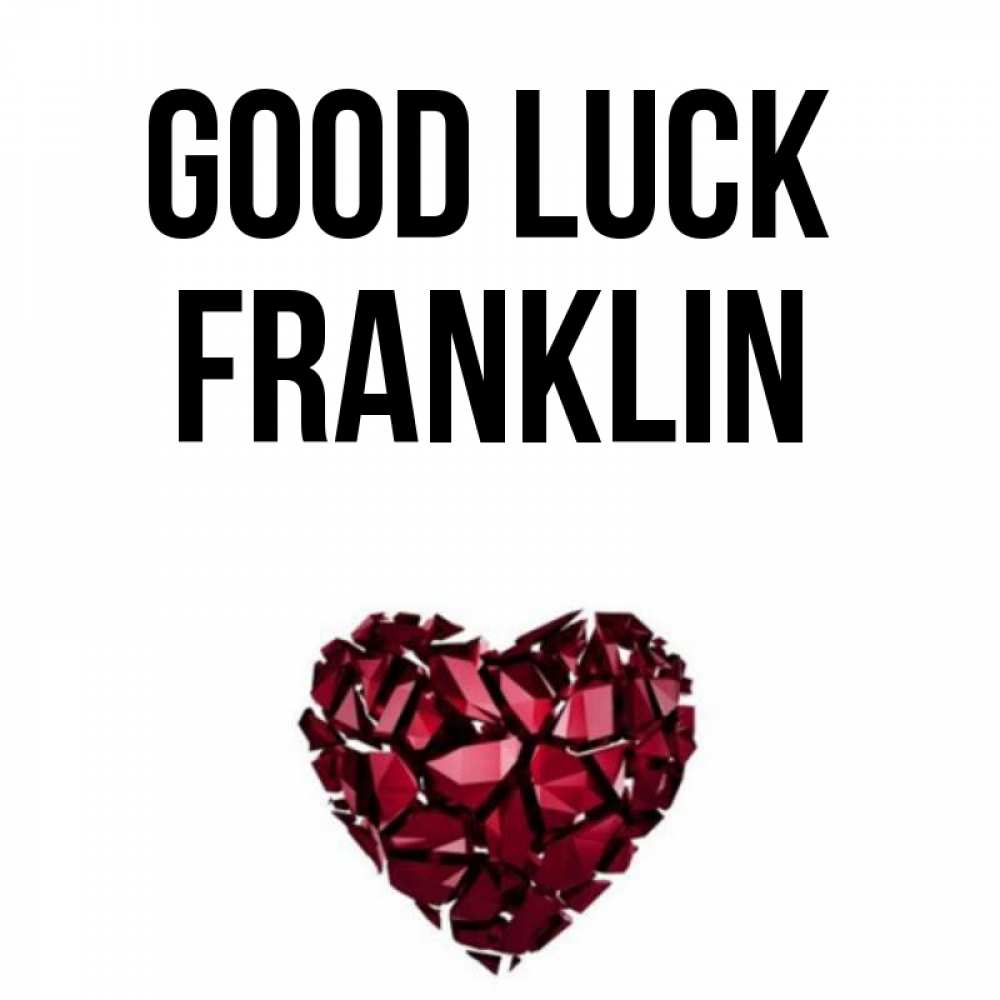 Greetings card с именем, Franklin Good luck бордовое из кристаллов  1 Greetings with text for free download 
