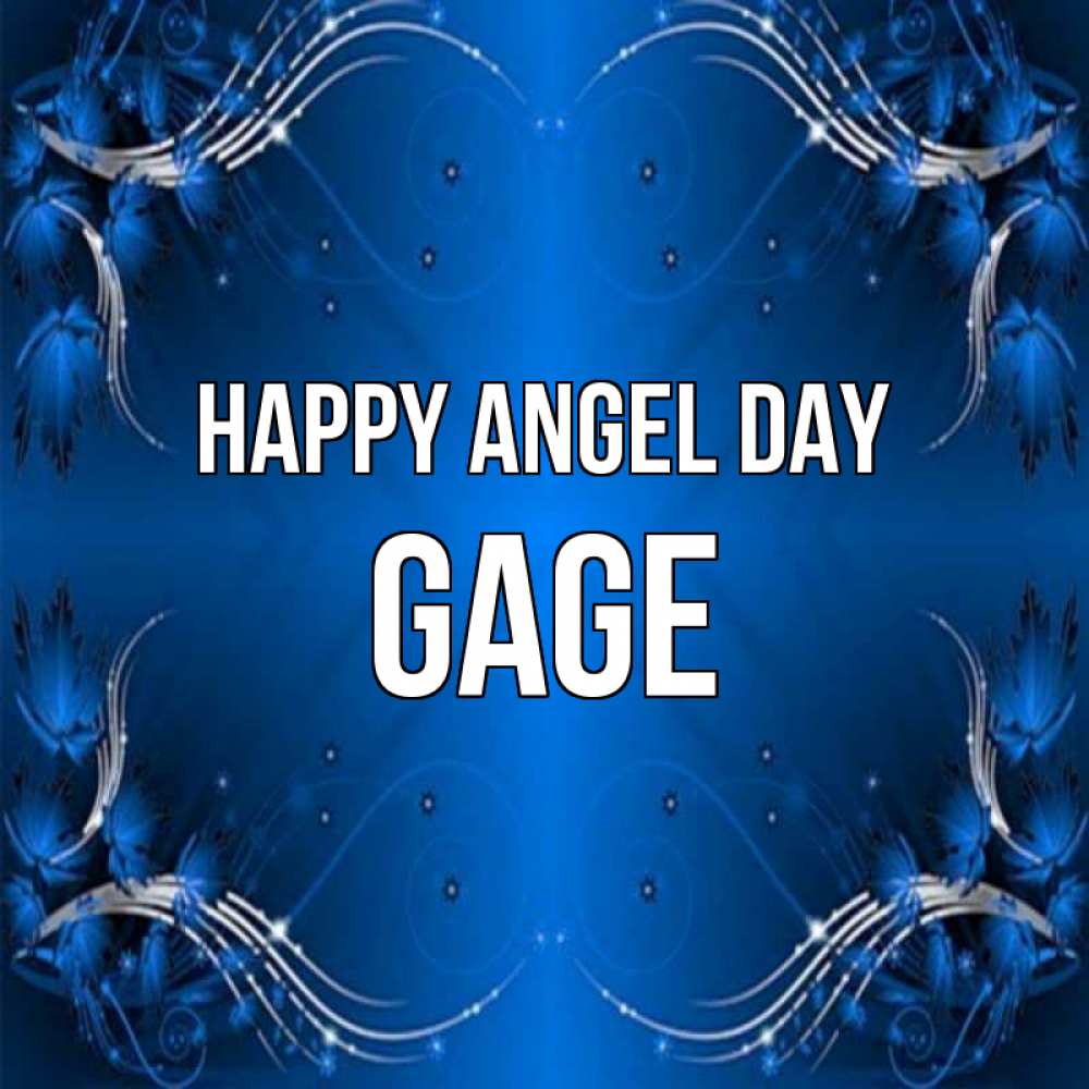 Greetings card с именем, Gage happy angel day красивая рамочка с узорами Greetings with text for free download 