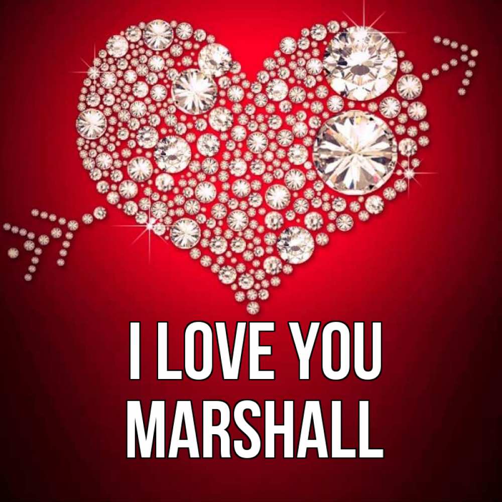 Greetings card с именем, Marshall I love you стрела купидона Greetings with text for free download 