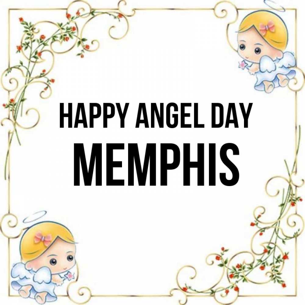 Greetings card с именем, Memphis happy angel day девочки ангелы Greetings with text for free download 