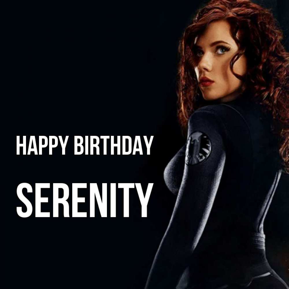 Greetings card с именем, Serenity Happy Birthday Марвел черная вдова Greetings with text for free download 