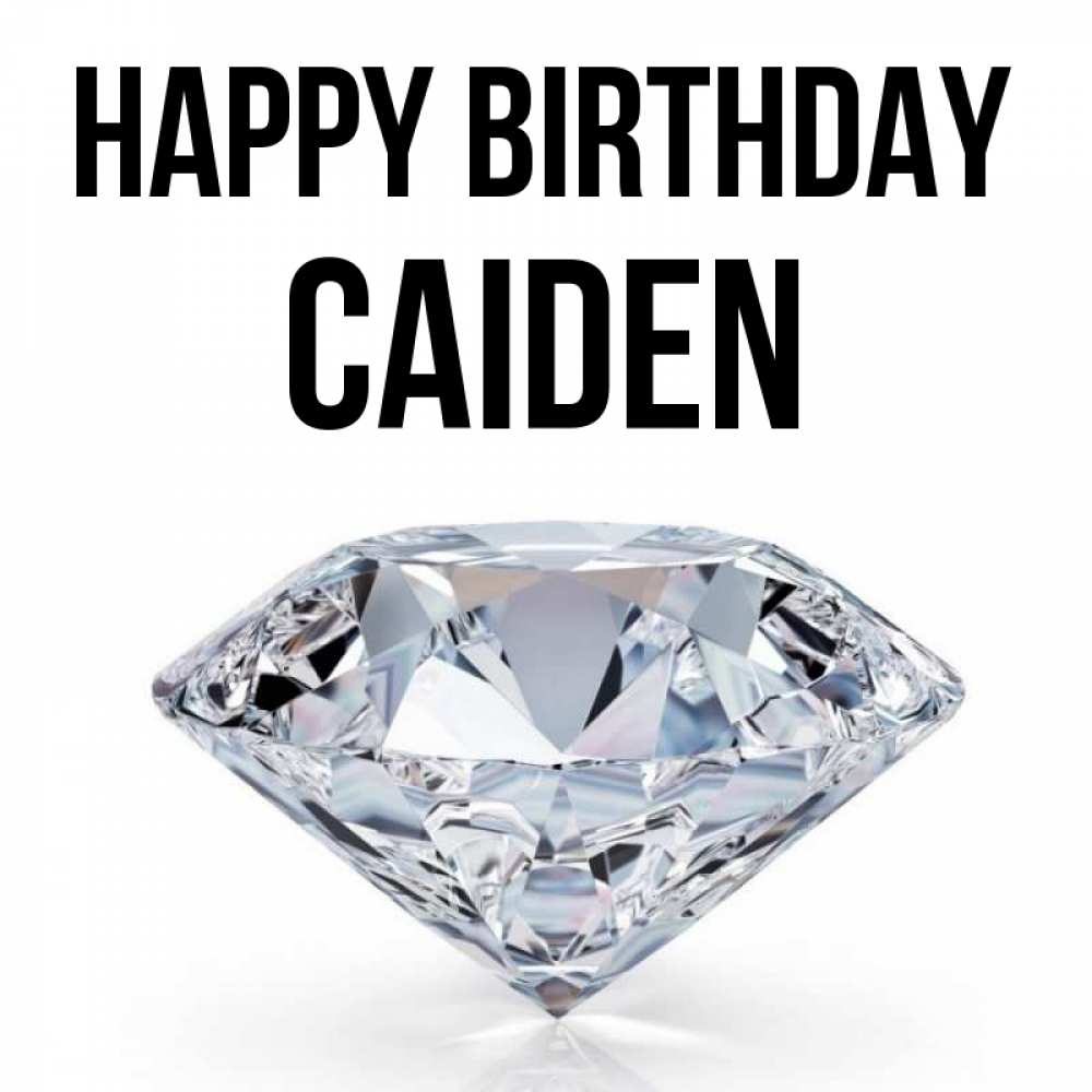 Greetings card с именем, Caiden Happy Birthday к пожеланием быть богатым Greetings with text for free download 