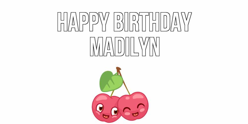 Greetings card с именем, Madilyn Happy Birthday вишенки Greetings with text for free download 